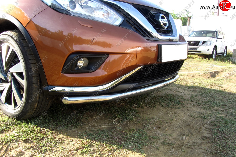 15 999 р. Одинарная защита переднего бампера диаметром 57 мм Slitkoff  Nissan Murano  3 Z52 (2015-2022) дорестайлинг (Нержавейка, Полированная)  с доставкой в г. Владивосток