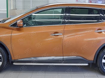 38 999 р. Широкая защита порогов с трубой диаметром 42 мм SLITKOFF v3 Nissan Murano 3 Z52 дорестайлинг (2015-2022)  с доставкой в г. Владивосток. Увеличить фотографию 3