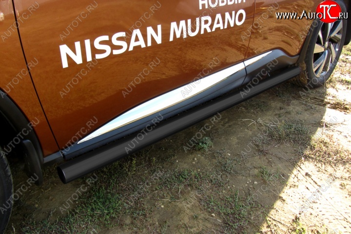 13 249 р. Защита порогов Slitkoff  Nissan Murano  3 Z52 (2015-2024) дорестайлинг, рестайлинг (Цвет: серебристый)  с доставкой в г. Владивосток