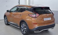 17 699 р. Защита заднего бампера (Ø42 мм волна, нержавейка) SLITKOFF Nissan Murano 3 Z52 дорестайлинг (2015-2022)  с доставкой в г. Владивосток. Увеличить фотографию 2