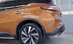 17 699 р. Защита заднего бампера (Ø42 мм волна, нержавейка) SLITKOFF Nissan Murano 3 Z52 дорестайлинг (2015-2022)  с доставкой в г. Владивосток. Увеличить фотографию 3