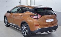 16 699 р. Защита заднего бампера (2 трубы Ø63 и 42 мм, нержавейка) SLITKOFF  Nissan Murano  3 Z52 (2015-2022) дорестайлинг  с доставкой в г. Владивосток. Увеличить фотографию 2