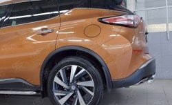 16 699 р. Защита заднего бампера (2 трубы Ø63 и 42 мм, нержавейка) SLITKOFF  Nissan Murano  3 Z52 (2015-2022) дорестайлинг  с доставкой в г. Владивосток. Увеличить фотографию 3