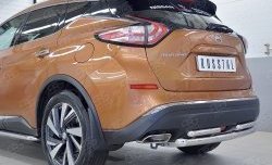 16 699 р. Защита заднего бампера (2 трубы Ø63 и 42 мм, нержавейка) SLITKOFF  Nissan Murano  3 Z52 (2015-2022) дорестайлинг  с доставкой в г. Владивосток. Увеличить фотографию 4