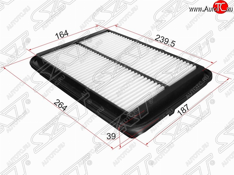 349 р. Фильтр воздушный двигателя SAT (264х187х39 mm)  Nissan Navara  2 D40 (2004-2016) дорестайлинг, рестайлинг  с доставкой в г. Владивосток