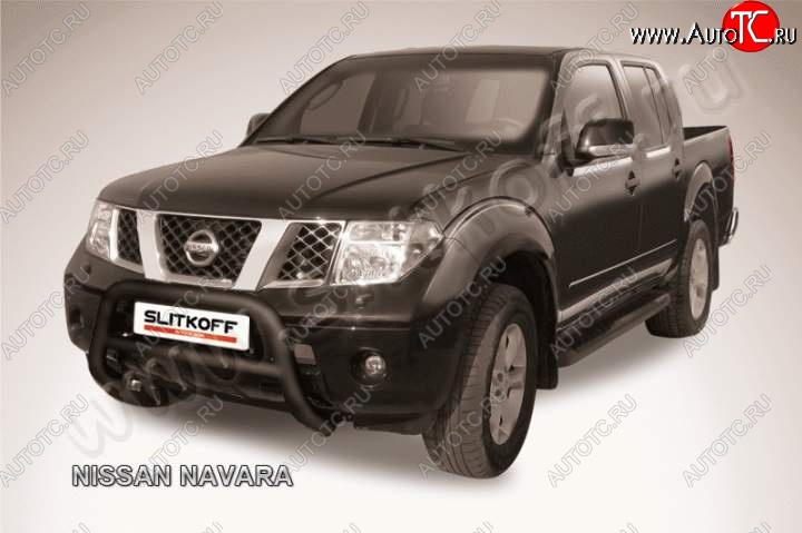 25 999 р. Кенгурятник d76 низкий  Nissan Navara  2 D40 (2004-2010) дорестайлинг (Цвет: серебристый)  с доставкой в г. Владивосток