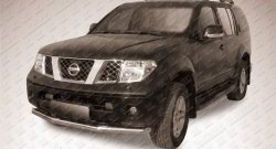 Одинарная защита переднего бампера из трубы диаметром 76 мм Slitkoff Nissan Pathfinder R51 дорестайлинг (2004-2007)