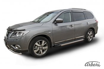 Порожки для ног Arbori Luxe Black Nissan Pathfinder R52 дорестайлинг (2012-2017)