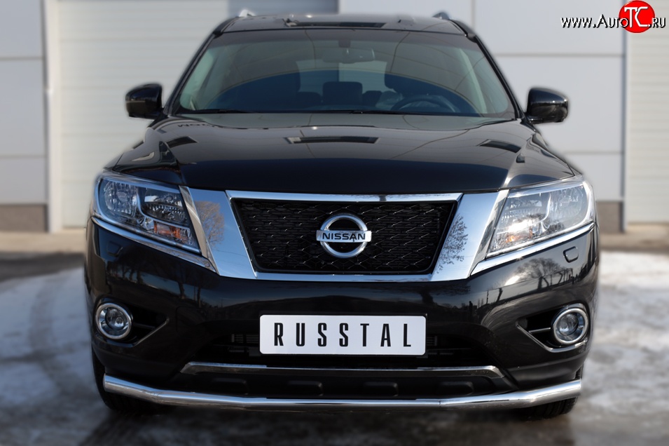 17 999 р. Одинарная защита переднего бампера диаметром 63 мм SLITKOFF  Nissan Pathfinder  R52 (2012-2017) дорестайлинг  с доставкой в г. Владивосток