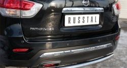 13 999 р. Защита заднего бампера (Ø63 мм, нержавейка) SLITKOFF Nissan Pathfinder R52 дорестайлинг (2012-2017)  с доставкой в г. Владивосток. Увеличить фотографию 2