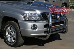 Защита переднего бампера Souz-96 (d76) Nissan Patrol 5 Y61 2-ой рестайлинг (2004-2010)