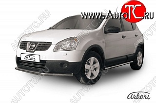 7 919 р. Защита переднего бампера Arbori (нержавейка, 1 труба d57 mm). Nissan Qashqai 1 дорестайлинг (2007-2010)  с доставкой в г. Владивосток