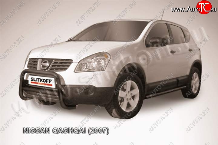 18 999 р. Кенгурятник d57 низкий Nissan Qashqai 1 дорестайлинг (2007-2010) (Цвет: серебристый)  с доставкой в г. Владивосток