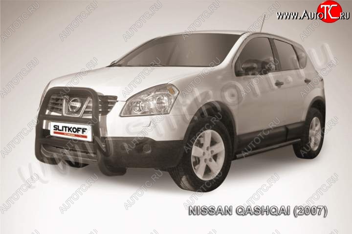 20 449 р. Кенгурятник d57 высокий  Nissan Qashqai  1 (2007-2010) дорестайлинг (Цвет: серебристый)  с доставкой в г. Владивосток