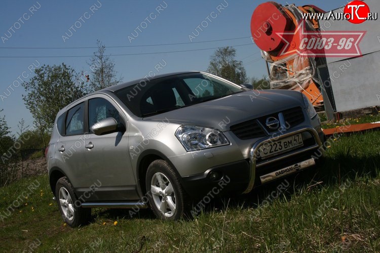 10 889 р. Защита переднего бампера Souz-96 (d60) Nissan Qashqai 1 дорестайлинг (2007-2010)  с доставкой в г. Владивосток