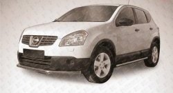 11 749 р. Защита переднего бампера из длинной трубы диаметром 57 мм Slitkoff  Nissan Qashqai  1 (2007-2010) дорестайлинг (Нержавейка, Полированная)  с доставкой в г. Владивосток. Увеличить фотографию 1