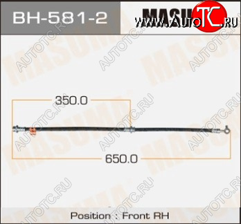 1 429 р. Правый передний тормозной шланг MASUMA Nissan Qashqai 1 дорестайлинг (2007-2010)  с доставкой в г. Владивосток