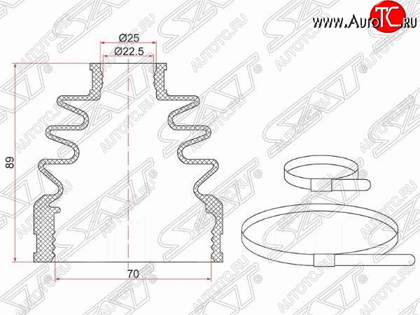 669 р. Пыльник ШРУСа (внутренний) SAT  Nissan Qashqai  1 (2007-2013), Toyota Corolla  E120 (2000-2004)  с доставкой в г. Владивосток