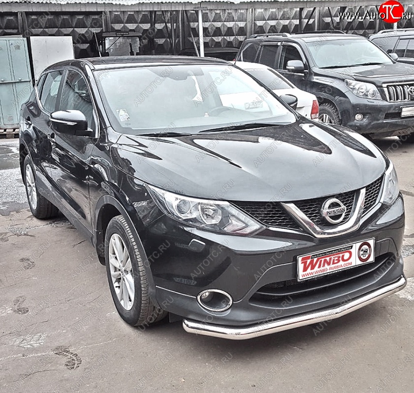 5 599 р. Защита переднего бампера WINBO (Ø63 мм, нержавейка)  Nissan Qashqai  2 (2013-2019) J11 дорестайлинг  с доставкой в г. Владивосток