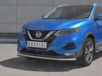 15 499 р. Защита переднего бампера (Ø42 мм, нержавейка) SLITKOFF Nissan Qashqai 2 J11 рестайлинг (2017-2022)  с доставкой в г. Владивосток. Увеличить фотографию 2