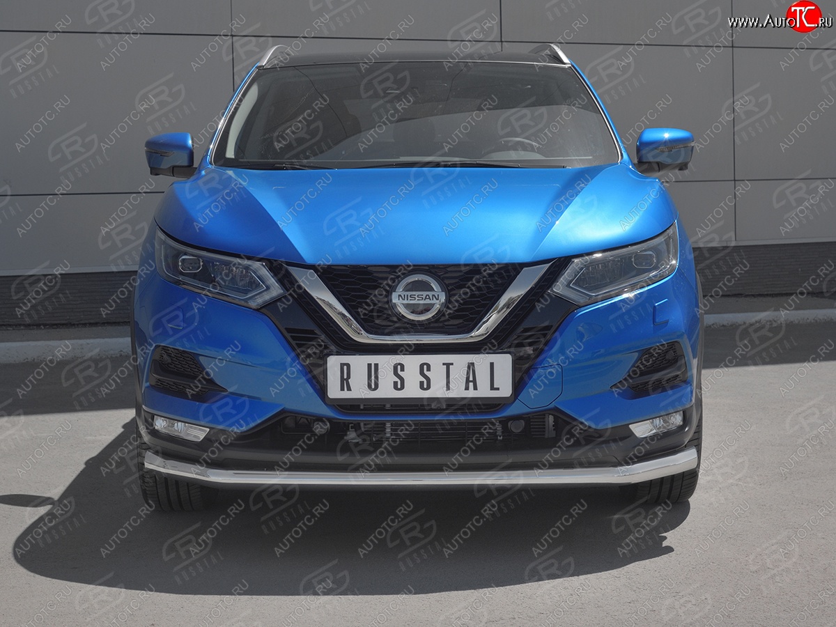 16 449 р. Защита переднего бампера (Ø 63 мм, нержавейка) SLITKOFF Nissan Qashqai 2 J11 рестайлинг (2017-2022)  с доставкой в г. Владивосток