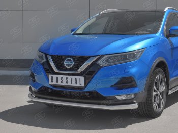 16 449 р. Защита переднего бампера (Ø 63 мм, нержавейка) SLITKOFF Nissan Qashqai 2 J11 рестайлинг (2017-2022)  с доставкой в г. Владивосток. Увеличить фотографию 2