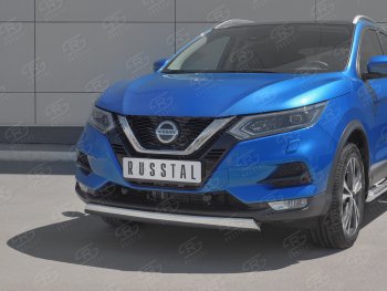 14 999 р. Защита переднего бампера (Ø75x42 мм, нержавейка) Russtal Nissan Qashqai 2 J11 рестайлинг (2017-2022)  с доставкой в г. Владивосток. Увеличить фотографию 2