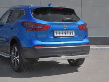 14 999 р. Защита заднего бампера (Ø75x42 мм, нержавейка) Russtal Nissan Qashqai 2 J11 рестайлинг (2017-2022)  с доставкой в г. Владивосток. Увеличить фотографию 2