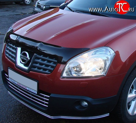 3 199 р. Дефлектор капота NovLine  Nissan Qashqai +2  1 (2008-2010) J10 дорестайлинг  с доставкой в г. Владивосток