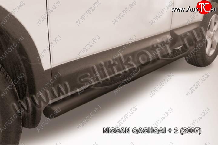 13 749 р. Защита порогов Slitkoff Nissan Qashqai +2 1 J10 дорестайлинг (2008-2010) (Цвет: серебристый)  с доставкой в г. Владивосток