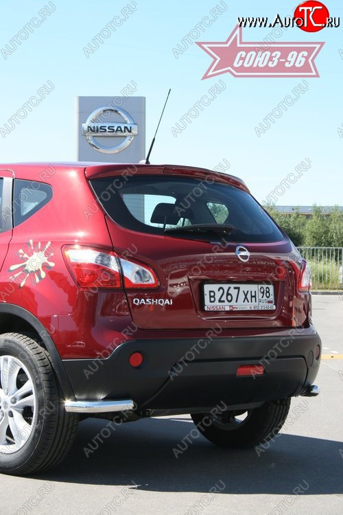 9 179 р. Защита заднего бампера из боковых уголков Souz-96 (d60) Nissan Qashqai +2 1 J10 дорестайлинг (2008-2010)  с доставкой в г. Владивосток