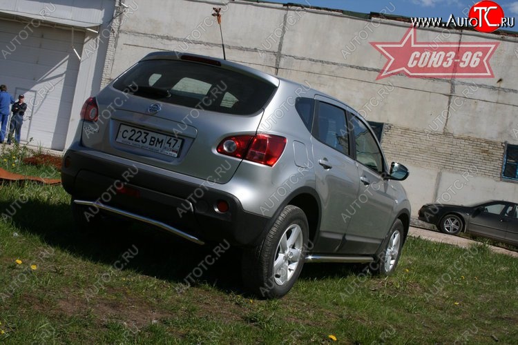 7 739 р. Защита заднего бампера Souz-96 (d42) Nissan Qashqai +2 1 J10 дорестайлинг (2008-2010)  с доставкой в г. Владивосток