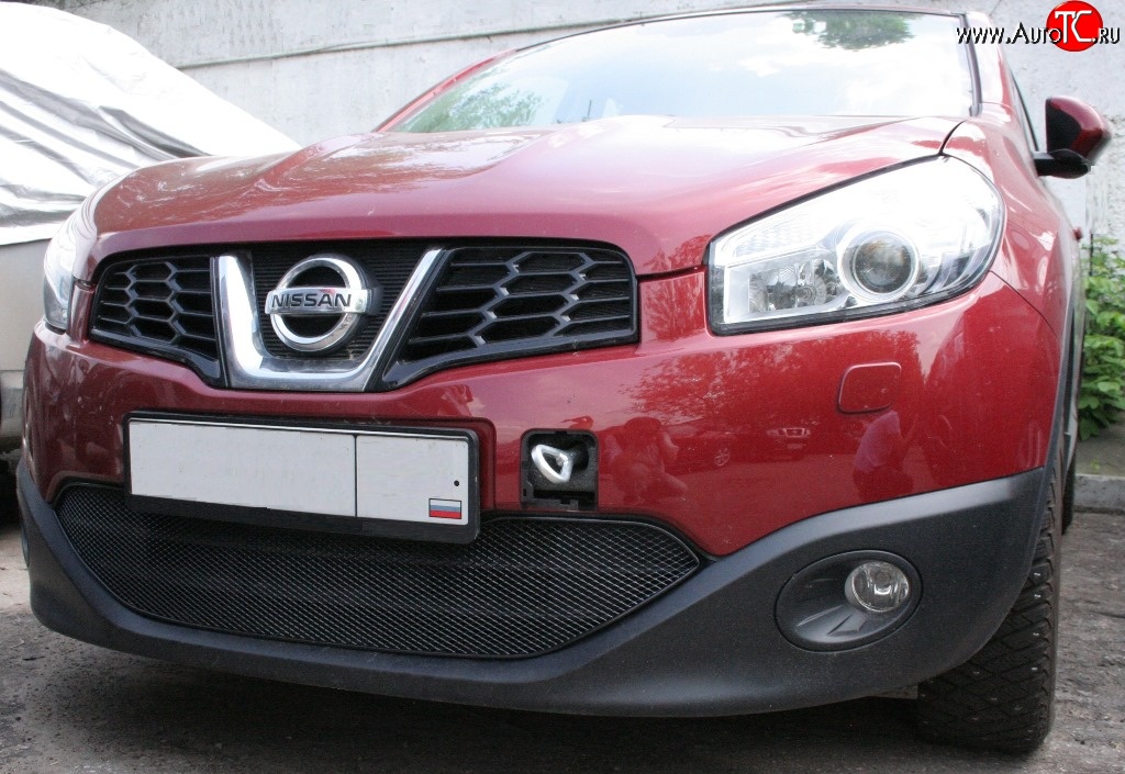 2 349 р. Сетка на бампер Novline Nissan Qashqai 1 J10 рестайлинг (2010-2013)  с доставкой в г. Владивосток