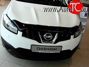 2 879 р. Дефлектор капота NovLine Nissan Qashqai 1 J10 рестайлинг (2010-2013)  с доставкой в г. Владивосток