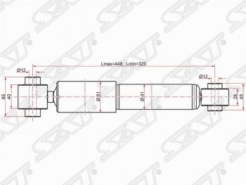 Амортизатор задний SAT Nissan Qashqai 1 дорестайлинг (2007-2010)