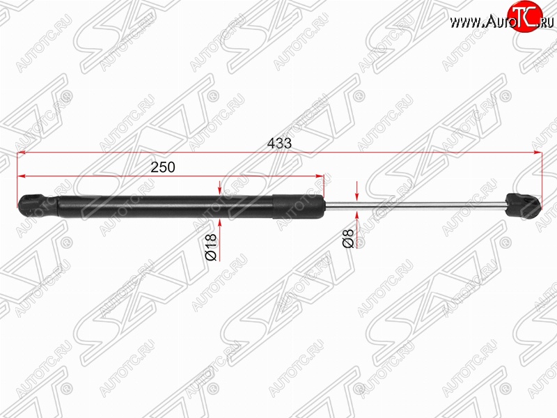 1 179 р. Газовый упор капота SAT  Nissan Teana  3 L33 (2014-2020) дорестайлинг  с доставкой в г. Владивосток