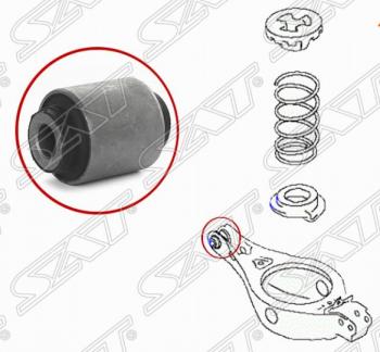 299 р. Сайлентблок заднего поперечного рычага SAT (под пружину)  Nissan Teana  2 J32 (2008-2014) дорестайлинг, рестайлинг  с доставкой в г. Владивосток. Увеличить фотографию 1