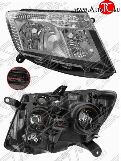 6 899 р. Правая передняя фара SAT (светлый хром) Nissan Terrano D10 рестайлинг (2016-2022)  с доставкой в г. Владивосток