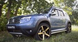 6 249 р. Накладки колесных арок RA (короткие, комплект)  Renault Duster  HS (2010-2015) дорестайлинг (Поверхность шагрень)  с доставкой в г. Владивосток. Увеличить фотографию 3