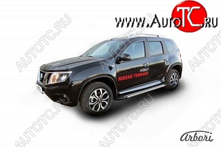 23 399 р. Порожки для ног Arbori Luxe Black Nissan Terrano D10 рестайлинг (2016-2022)  с доставкой в г. Владивосток