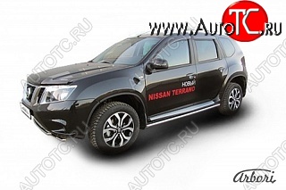 12 239 р. Защита штатных порогов Arbori (нержавейка, d42 mm). Nissan Terrano D10 дорестайлинг (2013-2016)  с доставкой в г. Владивосток