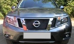 1 469 р. Нижняя сетка на бампер Russtal (черная) Nissan Terrano D10 дорестайлинг (2013-2016)  с доставкой в г. Владивосток. Увеличить фотографию 4