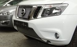 1 539 р. Нижняя сетка на бампер Russtal (хром) Nissan Terrano D10 дорестайлинг (2013-2016)  с доставкой в г. Владивосток. Увеличить фотографию 2