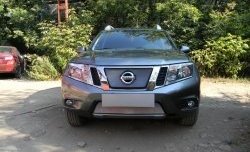 1 539 р. Нижняя сетка на бампер Russtal (хром) Nissan Terrano D10 дорестайлинг (2013-2016)  с доставкой в г. Владивосток. Увеличить фотографию 4