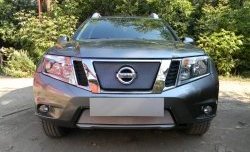 1 599 р. Сетка в решетку радиатора Russtal  Nissan Terrano  D10 (2013-2022) дорестайлинг, рестайлинг (хром)  с доставкой в г. Владивосток. Увеличить фотографию 2