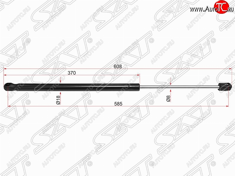 749 р. Газовый упор капота SAT  Nissan Terrano  D10 (2013-2022), Renault Duster  HS (2010-2021)  с доставкой в г. Владивосток