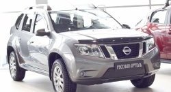 1 199 р. Зимняя заглушка решетки переднего бампера РА  Nissan Terrano  D10 (2013-2022) дорестайлинг, рестайлинг  с доставкой в г. Владивосток. Увеличить фотографию 2