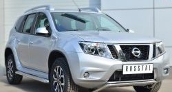 13 699 р. Защита переднего бампера (Ø42 мм волна, нержавейка) SLITKOFF Nissan Terrano D10 дорестайлинг (2013-2016)  с доставкой в г. Владивосток. Увеличить фотографию 4