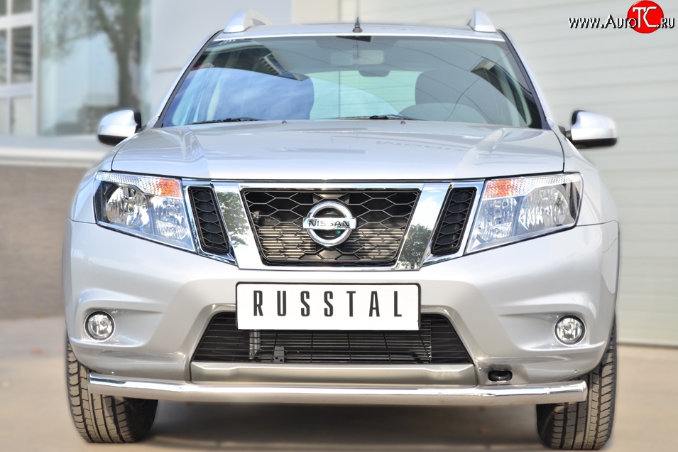 13 249 р. Одинарная защита переднего бампера диаметром 63 мм SLITKOFF Nissan Terrano D10 дорестайлинг (2013-2016)  с доставкой в г. Владивосток