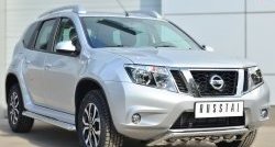 26 999 р. Широкая защита порогов SLITKOFF Nissan Terrano D10 дорестайлинг (2013-2016)  с доставкой в г. Владивосток. Увеличить фотографию 4